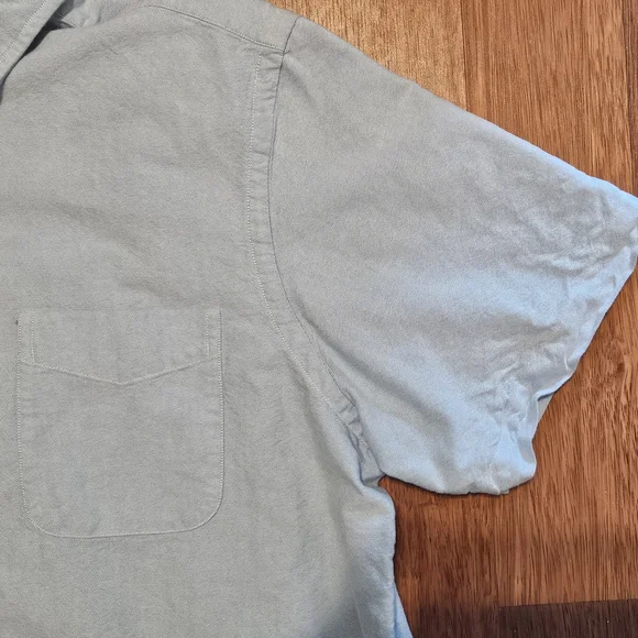 DANIEL CREMIEUX mens Short Sleeve Button Dress Shirt Size LARGE COLOR BLUE LL11 - Picture 4 of 16